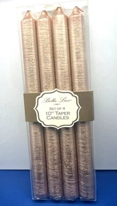JUEGO DE 4 VELAS DE CENA BELLA LUX COLOR COBRE BRILLO 10" Tapper Sin Perfume Nuevo en Paquete - Imagen 1 de 4