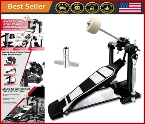 Double Chain Drive Bass Drum Pedal, Adjustable Beater, Foot Percussion Kit - Picture 1 of 8