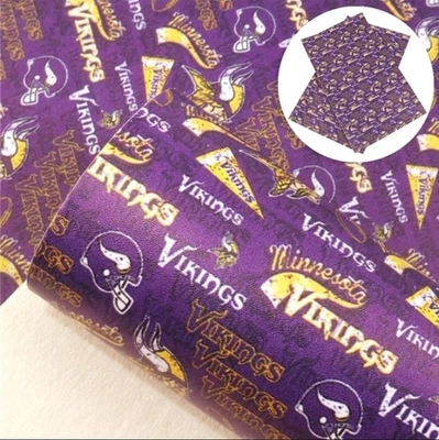 Vikings искусственной кожи лист 8 «x 12» 1090967 футбол Миннесота LITCHI текстура - Изображение 1 из 3