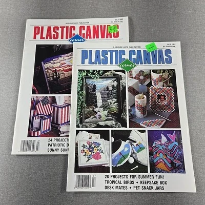 Plastic Canvas Corner 2 Magazine Lot July 1991 &1992 Summer Patriotic Birds - Image 1 of 4