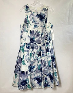 Vestido floral acampanado Maggy London Fit para mujer talla 14 multicolor tul nuevo con etiquetas leer - Imagen 1 de 20