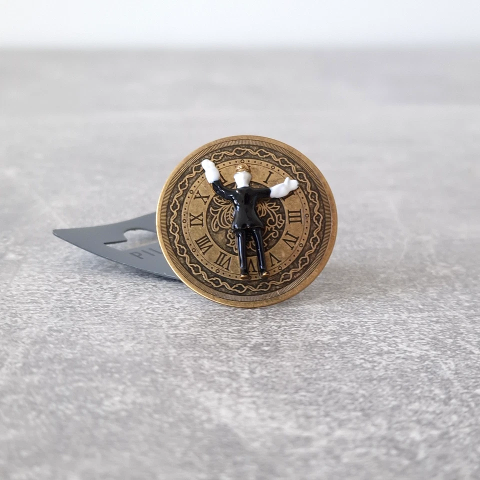 PILGERRING VERSTELLBAR ONE SIZE VINTAGE AGED GOLD BRONZE STAHL UHR UHRMACHER - Bild 1 von 4