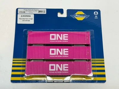 Ho Scale Athearn ATH16388 ONE Ocean Network Express 40' Low Cube Container 3PK - Image 1 of 3