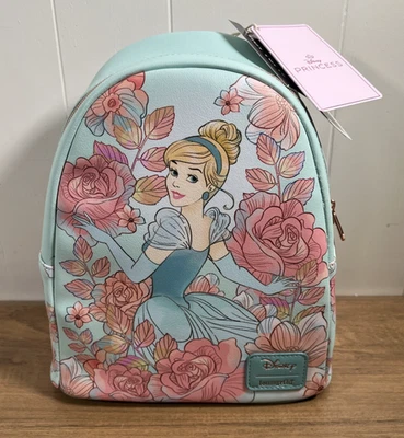 Mini Mochila Loungefly Disney Cenicienta Flores Rosa Tema Caliente Nueva con Etiquetas Foto 1 de 4