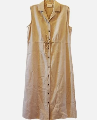 Maxi Vestido Vintage Liz Claiborne Lino Mezcla Algodón Talla 4 Foto 1 de 4