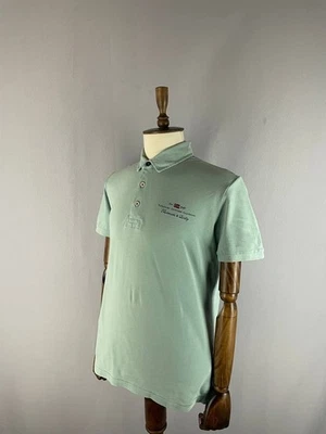 Camisa polo masculina Napapijri Elbas tamanho G verde algodão manga curta colarinho - Imagem 1 de 4