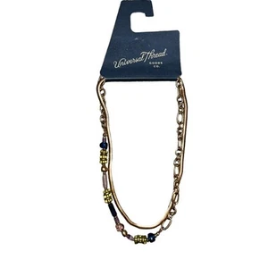 Catena donna filo universale misto asimmetrico irregolare perline strati 17,5" - Foto 1 di 4