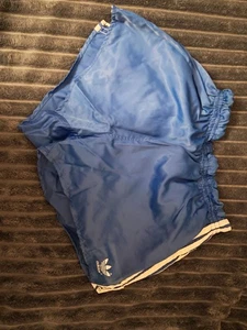 ADIDAS VINTAGE SHINY GLANZ SHORTS BLUE! - Picture 1 of 23