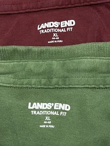 Camisa Polo Tradicional 2 Lands End Hombres Calce Tradicional Bandas Manga Corta XL - Imagen 1 de 10