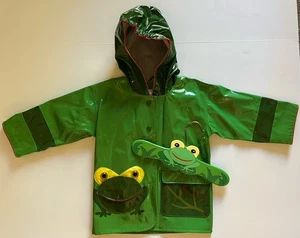 EUC KIDORABLE grüner Frosch Regenmantel Regenjacke Junge Mädchen Kinder Größe 2T Kleinkind - Bild 1 von 11