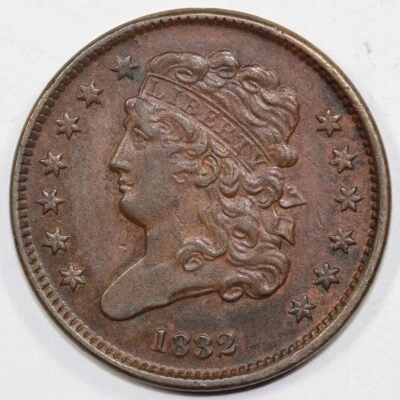 Medio centavo cabeza clásica 1832 1/2 c  Foto 1 de 2