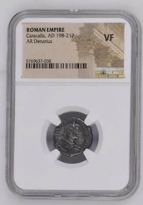 Caracalla 198-217 AD AR Denarius NGC VF - Image 1 of 2