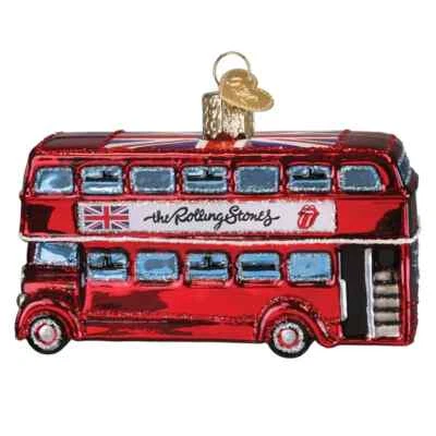 Old World Christmas THE ROLLING STONES BRITISH BUS (38081) Glass Orn. w/OWC Box - Image 1 of 4