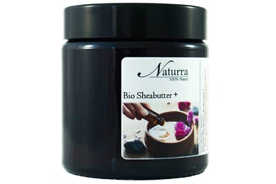 Bio Sheabutter 100g Glastiegel Körperbutter + Duft ätherischem Öl Naturkosmetik  - Bild 1 von 4
