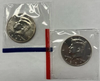 1997 P&D Kennedy Half Dollars from Mint Set in Mint Cello with Free Shipping - Image 1 of 2