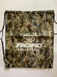 University of Pacific Volleyball Camo Drawstring Backpack Bag String - Picture 1 of 4