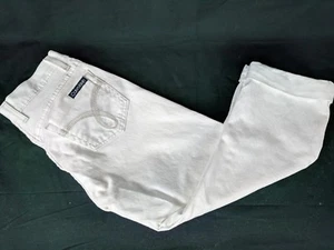CALVIN KLEIN JEANS DONNA PANTALONE BIANCO CON POLSINI CAPRI CROPPED TG 4 - Foto 1 di 5