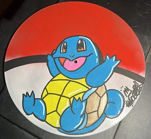 Disco vinile dipinto a mano graffiti shortiez inchiostro art squirtle Pokémon palla deco - Foto 1 di 1