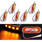 6pcs LED Amber Lens Red/Amber Sealed Lights Bar Clearance Side Marker Waterpoof