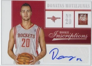 Tarjeta de inscripciones de novato Donatas Motiejunas 2012-13 Panini Elite #55 casi nueva-como nueva - Imagen 1 de 2