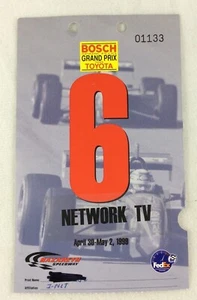 1999 Bosch Spark Plug Toyota Grand Prix Nazareth Speedway Network TV Credential - Zdjęcie 1 z 1