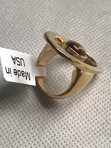 Anillo ovalado chapado en oro para joyería escultura jardín Ben-Amun talla 7 - Imagen 1 de 5