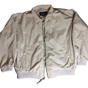 Tri-Mountain Men's Jacket 6XL Beige Full Zip Microfiber Windbreaker Pockets Zip - Picture 1 of 20