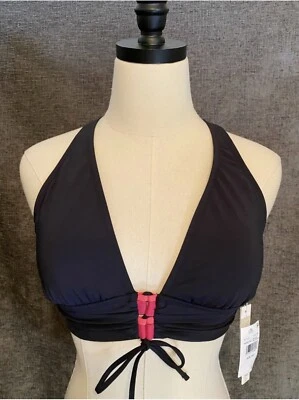 Top halter Bleu by Rod Beattie en negro y colorete tazas extraíbles talla 36D nuevo Foto 1 de 4
