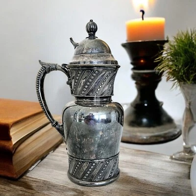 Jarro de xarope antigo placa de prata preto romântico humor escuro gótico vitoriano - Imagem 1 de 4