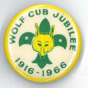 1966 Reino Unido/British Scouts - 50 años de Wolf Cub Scout Botón Parche - Imagen 1 de 1