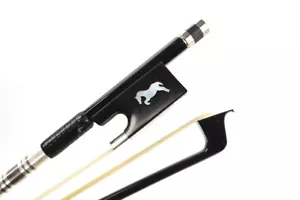 Violin bow 4/4 Black Carbon Stick Well balanced with Ebony Frog White HorseHair - Picture 1 of 8