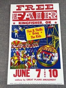 Póster de cartón gratuito Fair Kingfisher OK Great Plains Amusement - Imagen 1 de 2