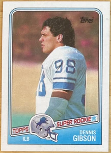Topps 1988 NFL Super Rookie Trading Card - #380 Dennis Gibson - Detroit Lions - Bild 1 von 2
