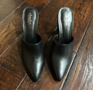Women’s Charles David Mules, Black Leather, Size 7.5 NEW - Picture 1 of 7