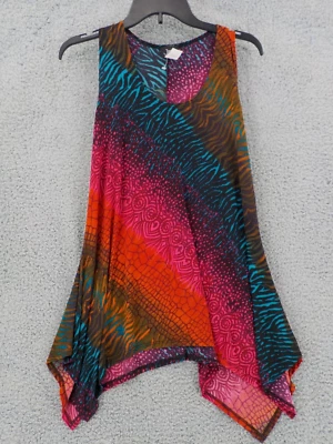 JOSTAR TÚNICA CAMISETA SIN MANGAS TALLA M MULTICOLOR ANIMAL PRINT SIN MANGAS PUNTO DOBLADILLO SPANDEX Foto 1 de 4