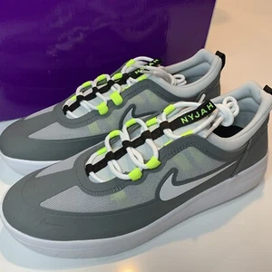 New Nike SB Nyjah Free 2 Shoes Smoke Grey/ White-Lt Smoke Grey Size US Mens 10.5 - Picture 1 of 9