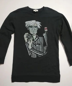 Andy Warhol Pullover Sweater Mens Medium Black Graphic Art Print Jacket - Picture 1 of 3