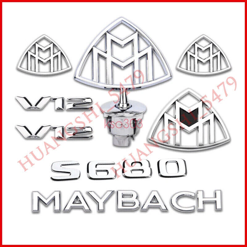 Juego de 8 insignias emblema delantero y lateral y maletero MAYBACH cromadas para Mercedes-Benz S680 Foto 1 de 1