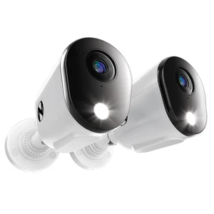 SP Wired 2K Deterrence Add On Cameras with 2-Way Audio - 2 Pack - White - Picture 1 of 7