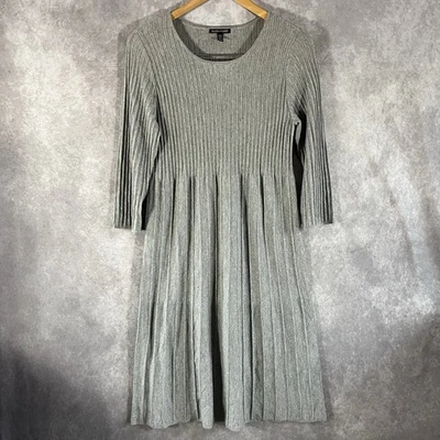 Vestido Eileen Fisher Midi Mujer XS/TP Gris Manga 3/4 Lana Informal Camiseta Vestido Foto 1 de 4