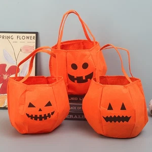 Halloween candy bag 3D pumpkin tote kids gift party favor trick or treat UK - Picture 1 of 22