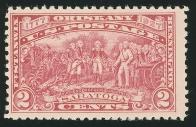 US - 1927 Burgoyne Campaign: Surrender 2c - SC# 644 Single Mint OG Hinged - Image 1 of 2