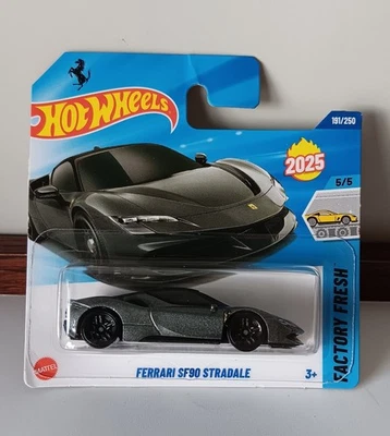 2025 Hot Wheels 2019 Ferrari SF90 Stradale Grey HW Factory Fresh HYW34  - Immagine 1 di 4
