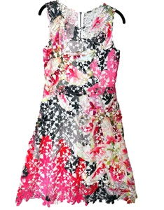 EUC ELIE TAHARI 'Gelsie' Dress Sz 6 Floral Embroidered Lace Shift Party Wedding - Picture 1 of 16