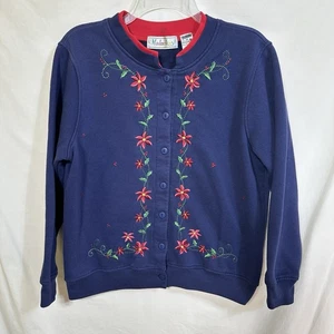Vintage Women's Medium Malarkey Ugly Christmas Cardigan Sweater Cottagecore Xmas - Picture 1 of 8