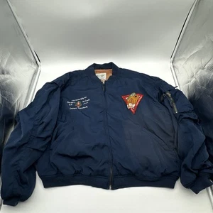 Vtg 60s French Marines Quarter 29 Chipmunk Bomber Jacket Men's Sz L Alpha Indust - Picture 1 of 13