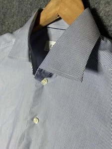Eton Vestito Camicia Uomo 15,5 39 Vestibilità Contemporanea Bianco Blu Bottoni Spot* - Foto 1 di 24