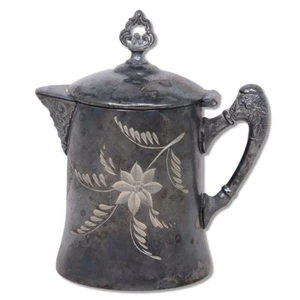 Van Bergh Quadruple Silver Plate Creamer Syrup Pitcher #2228 Antique 1898 - Picture 1 of 5