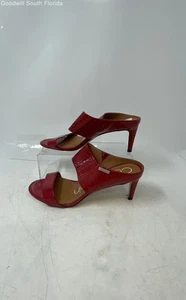 Calvin Klein Womens Cecily Red High Heel Slip-On Slide Sandals Shoes Size 6 - Picture 1 of 8