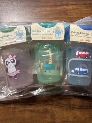Babydream 360 Grad Becher 3er Set Kinderbecher Verschiedene Farben Und Motive - Bild 1 von 4
